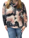 Honeyme Cowlneck Sweater In Mauve/charcoal In Multi