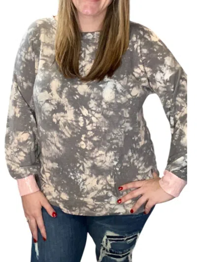 Honeyme Criss Cross Back Sweater In Gray