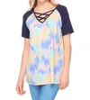 Honeyme Criss Cross Top - Plus In Blue Multi In Multi