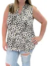 Honeyme Daisy Sleeveless Gabby Top In Black/white In Multi