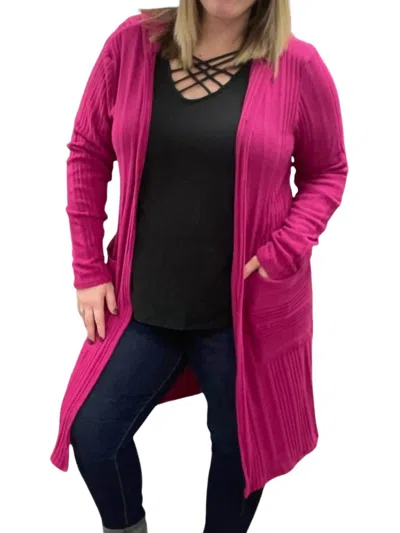 Honeyme Duster Cardigan In Fuchsia In Pink