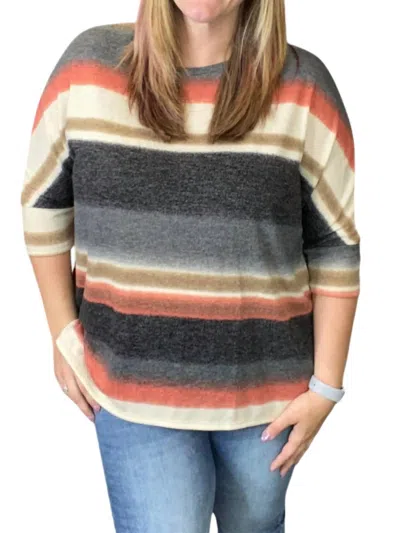 Honeyme Fall Between The Lines Boxy Top In Multi Color