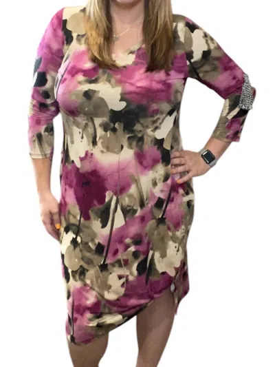 Honeyme Floral Dress In Purple In Multi