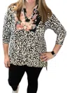 Honeyme Floral Front Gabby Top In Black In Black