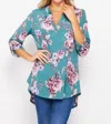 Honeyme Floral Gabby Top In Blue In Blue