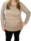 Honeyme Kangaroo Pocket Sweater In Mocha In Brown