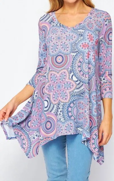 Honeyme Mandala Sharkbite Top In Purple