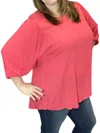 Honeyme Me Dolman Tunic Top In Coral In Pink