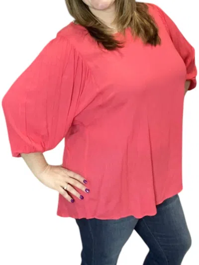 Honeyme Me Dolman Tunic Top In Coral In Red