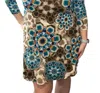 Honeyme Medallion Dress In Teal In Blue