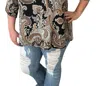 Honeyme Paisley Gabby Top In Black Multi In Multi