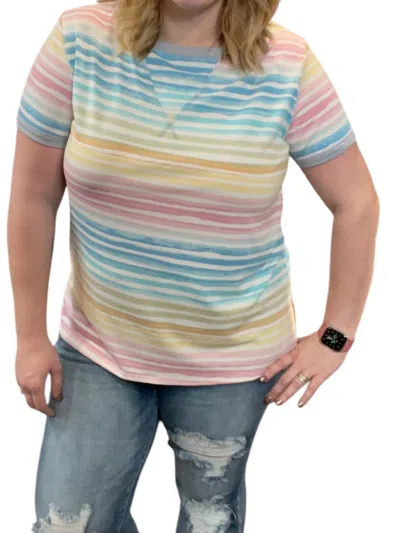 Honeyme Pastel Watercolor Everyday Tee In Multi Color