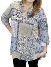 Honeyme Plaid Gabby Tunic Top In Blue Multi In Multi