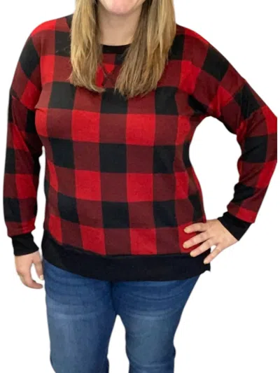 Honeyme Plaid Weekender Tee In Red