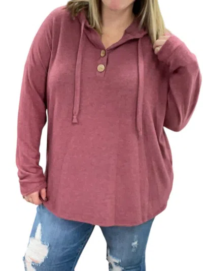 Honeyme Relaxed Fit Hoodie In Magenta In Pink