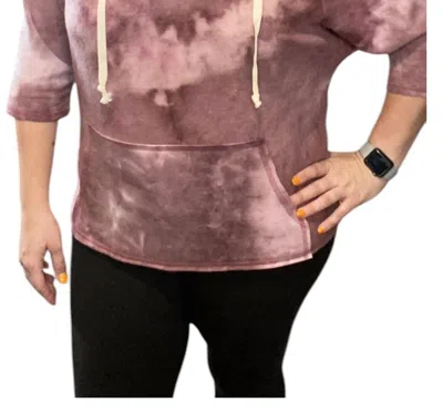 Honeyme Relaxed Fit Hoodie In Mauve In Multi