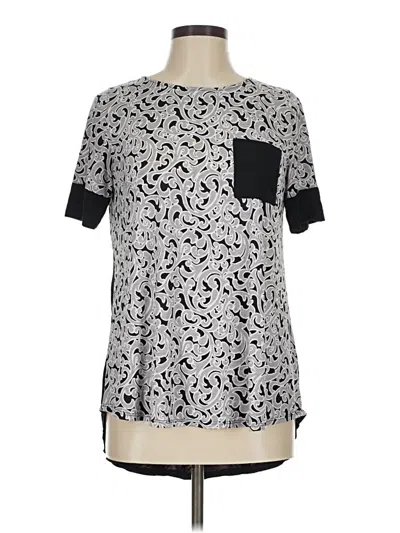 Pre-owned Honeyme Short Sleeve Blouse In Silver