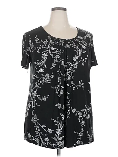 Pre-owned Honeyme Short Sleeve Top Black Scoop Neck Tops