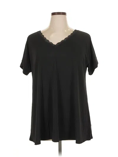 Pre-owned Honeyme Short Sleeve Top Black V Neck Tops