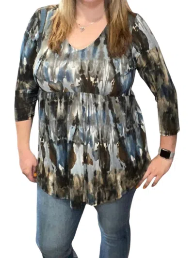 Honeyme Sky Babydoll Top In Midnight In Blue