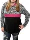 Honeyme Snow Leopard Hoodie In Black In Black