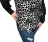 Honeyme Snow Leopard Sweater In Charcoal In Pink
