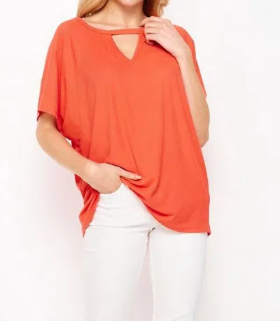 Honeyme Solid Dolman Short Sleeve In Orange