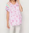 Honeyme Stars & Stripes Raglan Top In Mauve In Multi