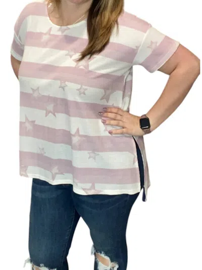 Honeyme Stars Tee In Lavender/white In Multi