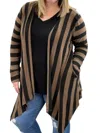 Honeyme Striped Cardigan In Black/mocha In Multi