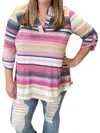 Honeyme Striped Gabby Top In Pink In Pink