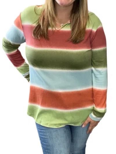 Honeyme Striped Hoodie In Multi Color