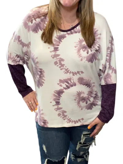 Honeyme Swirl Dolman Sweater In Lavender In Purple
