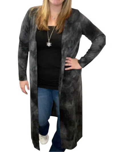 Honeyme Tie Dye Duster In Charcoal In Gray
