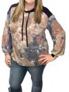 Honeyme Tie Dye Hoodie In Mocha/blue In Multi