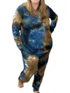 Honeyme Tie-dye Lounge Set In Blue/taupe In Multi