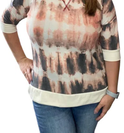 Honeyme Tie Dye Weekender Top In Coral Multi