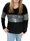 Honeyme V-neck Long Sleeve Top In Black In Black