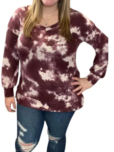 Honeyme V-neck Sweater In Purple In Brown