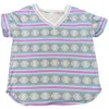 Honeyme Women's Aztec Printed Top In Blue/lavender In Multi