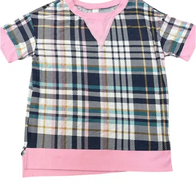 Honeyme Women's Plaid Argyle Top In Pink In Multi