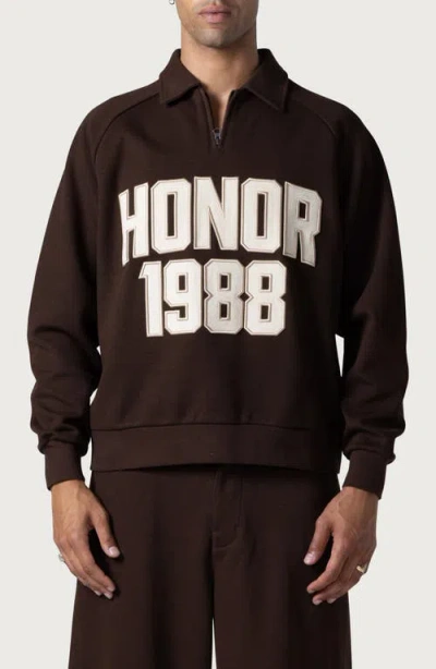 Honor The Gift 1988 Quarter Zip Sweatshirt In Brown