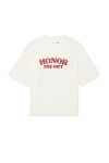 Honor The Gift Mens Bone High Stripe Graphic-print Woven T-shirt In Bone