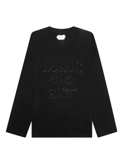 Honor The Gift Amp'd Up Logo-embroidered Long-sleeve T-shirt In Black