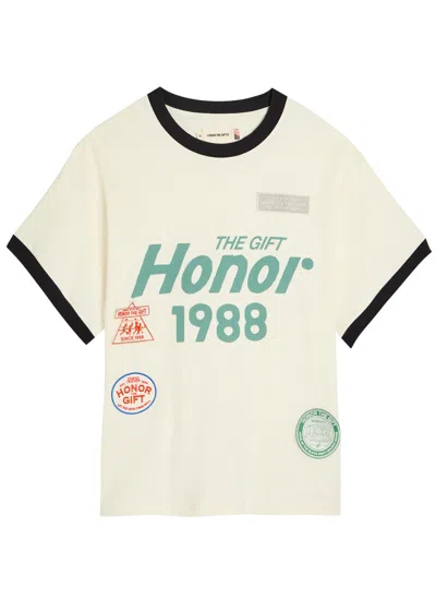 Honor The Gift Appliqued Cotton T-shirt In White