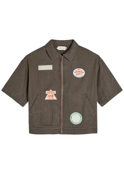 Honor The Gift Appliquéd Twill Shirt In Green