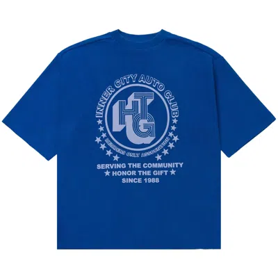 Pre-owned Honor The Gift Association Herringbone Crew 'blue' | Men's Size L