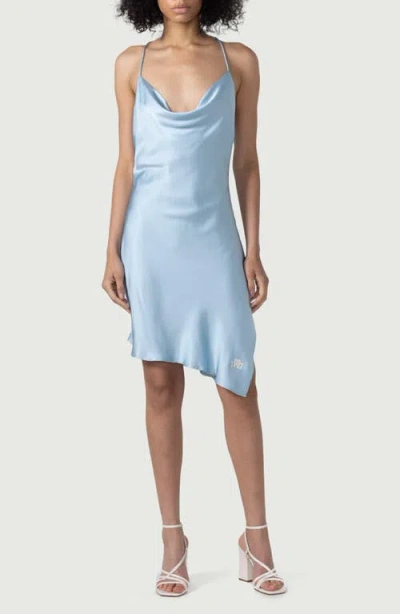 Honor The Gift Asymmetric Slipdress In Sky Blue