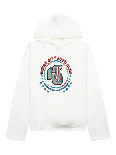 Honor The Gift Auto Association Embroidered Logo Hoodie In White