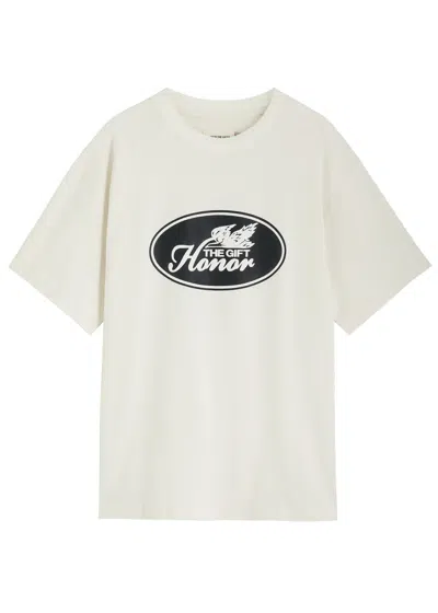 Honor The Gift Auto Printed Cotton T-shirt In White